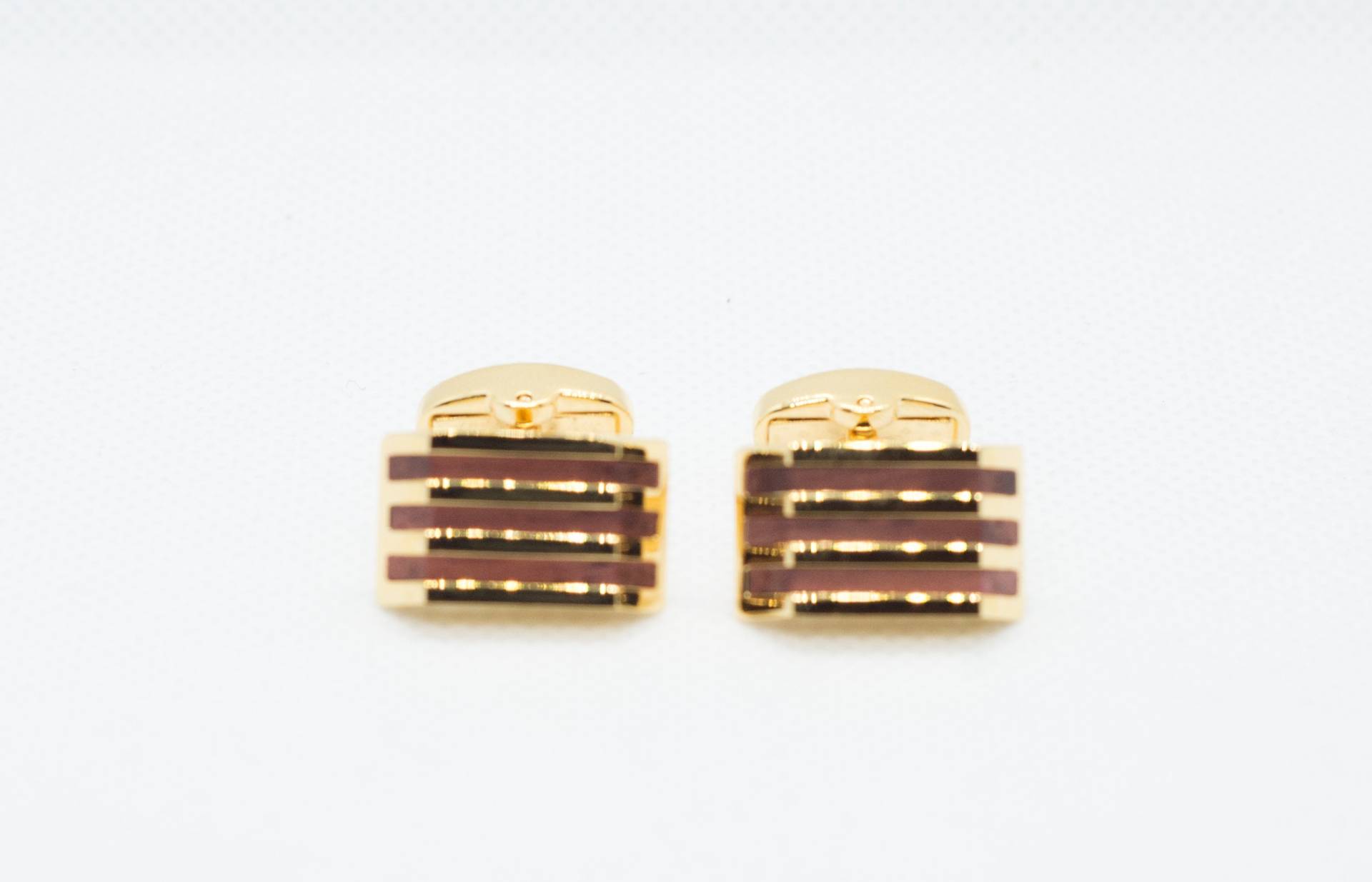 Kirschholz Und Messing Geometrie Luxus Gold Manschettenknöpfe Manschettenknopf von FoxLinkDesign