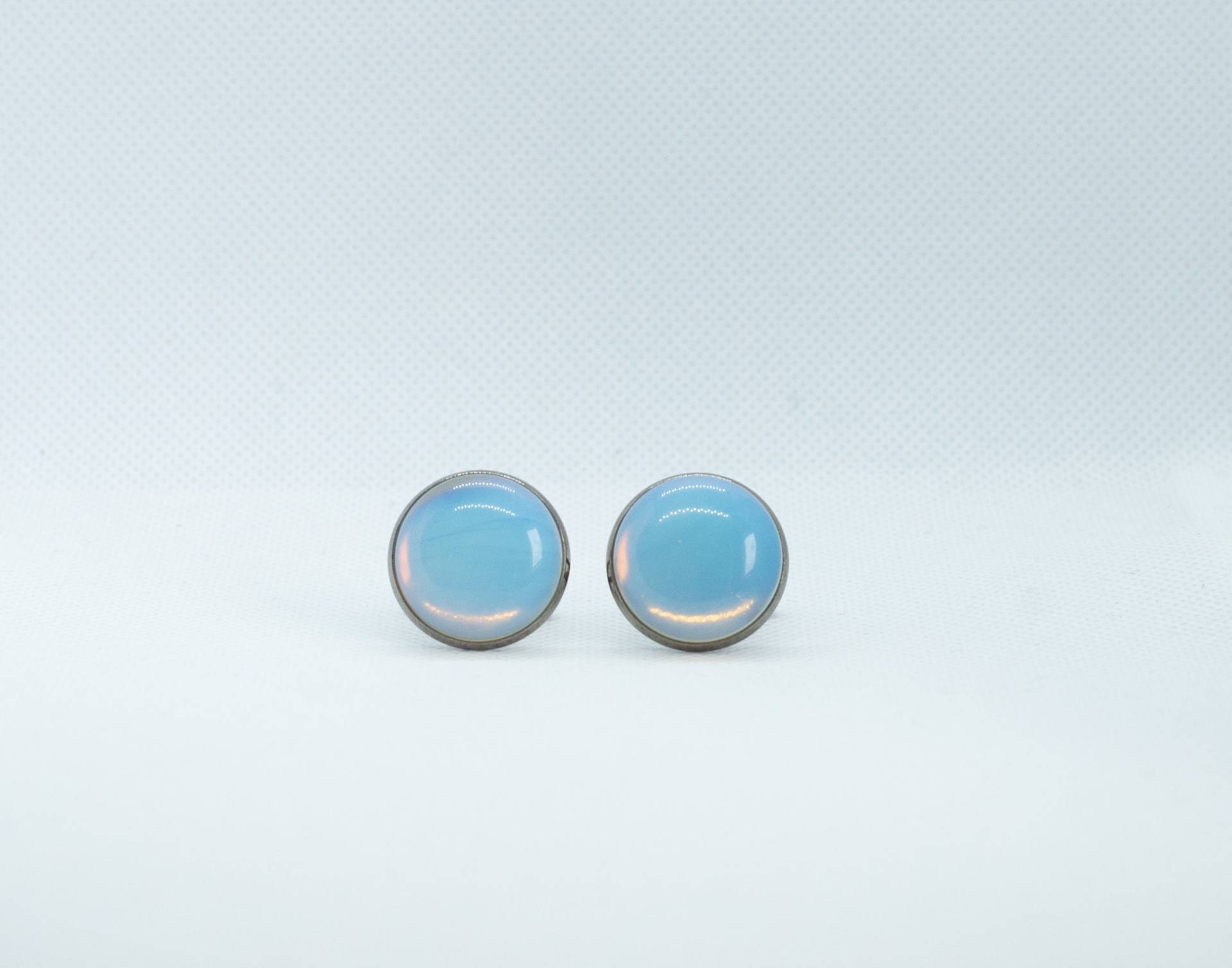 Milchglas Moos Und Koralle Gesprenkelt Blau Gold Sparkle Natürliche Edelstein Manschettenknöpfe von FoxLinkDesign