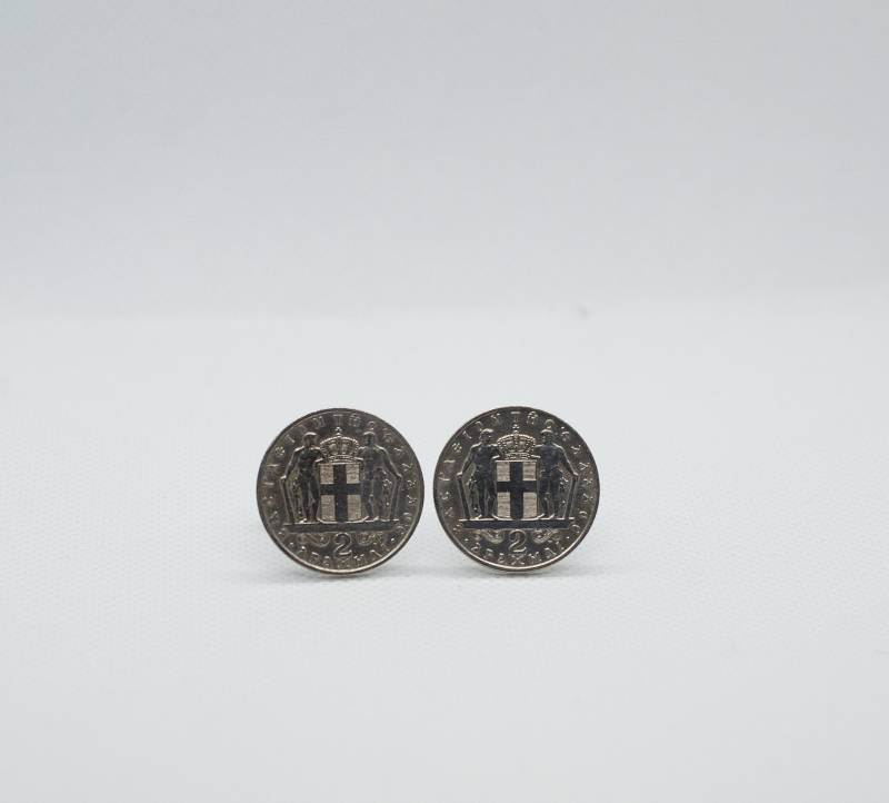 Münz-Manschettenknöpfe-Griechenland 2 Drachmai Konstantin Ii Manschettenknöpfe von FoxLinkDesign