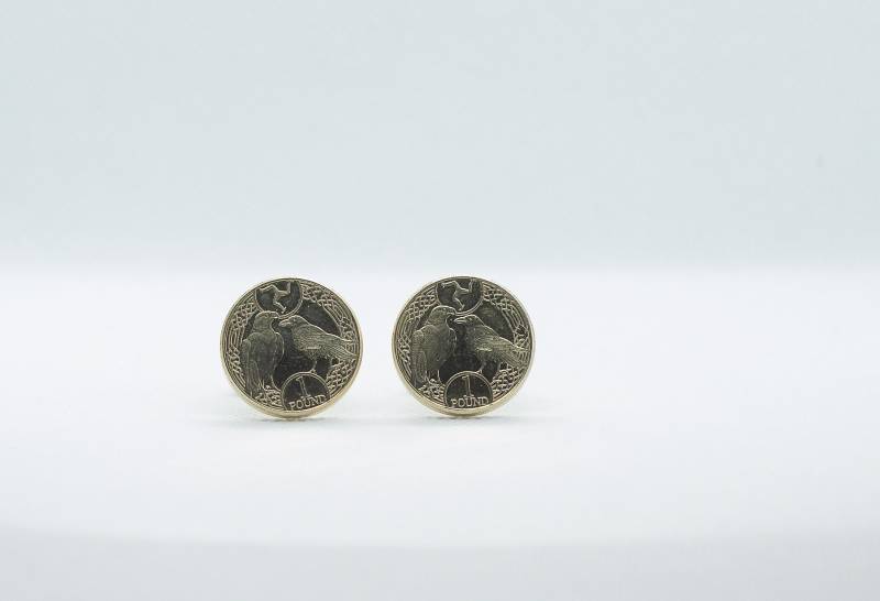 Münz-Manschettenknöpfe - Isle Of Man, Rabe Und Falke Münz-Manschettenknöpfe, Geschenk Für Neffen, Onkel, Freund, Sohn Geschenk, Ruhestand von FoxLinkDesign