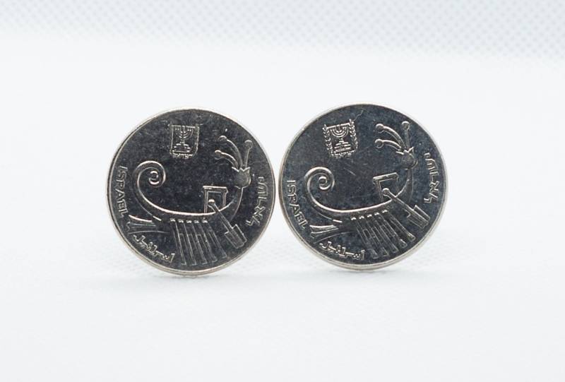 Münz-Manschettenknöpfe - Israel 10 Sheqalim Münz-Manschetten von FoxLinkDesign