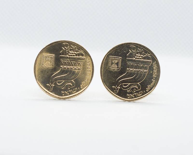 Münz-Manschettenknöpfe - Israel 5 Sheqalim Piedfort Set Ausgabe; Mit Davidstern Coin Manschettenknöpfen von FoxLinkDesign