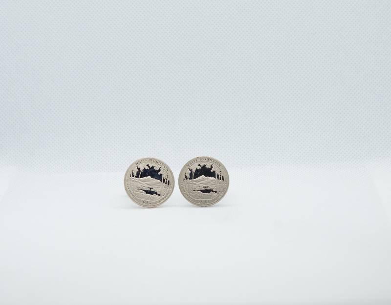 Münz-Manschettenknöpfe - Proof White Mountain National Park 25 Cent Münz-Manschettenknopf von FoxLinkDesign