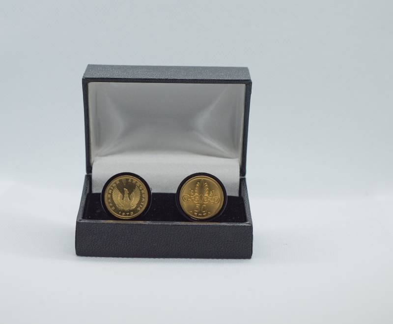 Münze Manschettenknöpfe - Griechenland, 50 Lepta Regime Obersten, Wahl Von Gold Oder Gunmetal Farbige Rückseiten | Edelstahl, Manschettenknopf von FoxLinkDesign