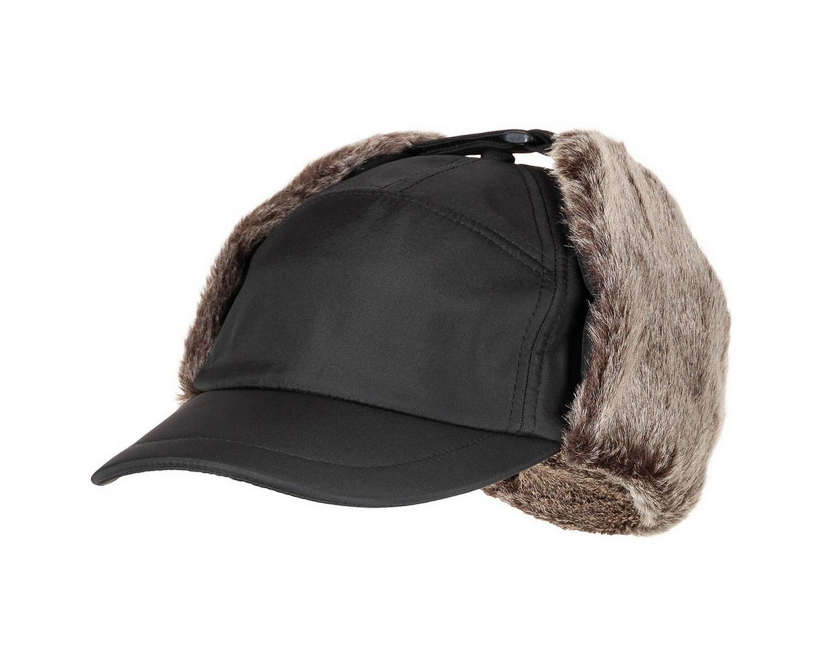 FoxOutdoor Fleecemütze Winter Cap, Trapper, schwarz (Packung) innen Fleece von FoxOutdoor