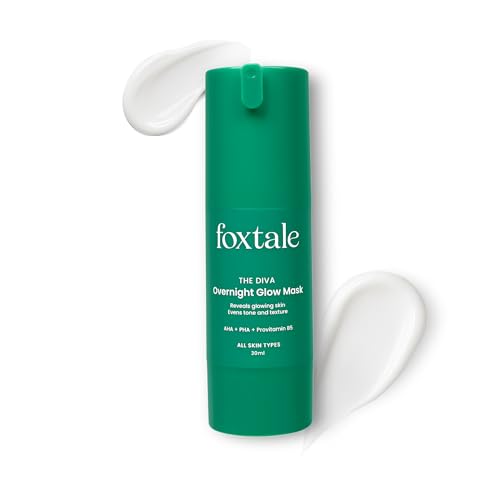 Foxtale The Diva Over Night Glow Mask | with 4% Glycolic Acid & 3% Lactic Acid | 30 Second Facial for Salon like Brightening | Clear, Smooth & Soft Skin | Men & Women-30ml Foxtale The Diva Over Night Glow Mask | with 4% Glycolic Acid & 3% Lactic Acid | 30 Second Facial for Salon like Brightening | Clear, Smooth & Soft Skin | Men & Women-30ml von FoxTale