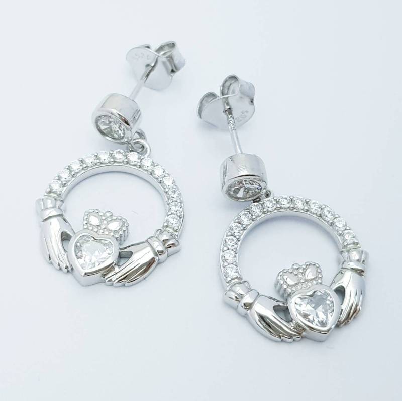 Claddagh Ohrringe, Silber Tropfen Ohrringe Claddagh Ohrringe, Silber Tropfen Ohrringe von FoxfordJewellery
