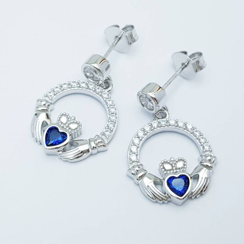 Claddagh Ohrringe, Silber Tropfen Ohrringe von FoxfordJewellery