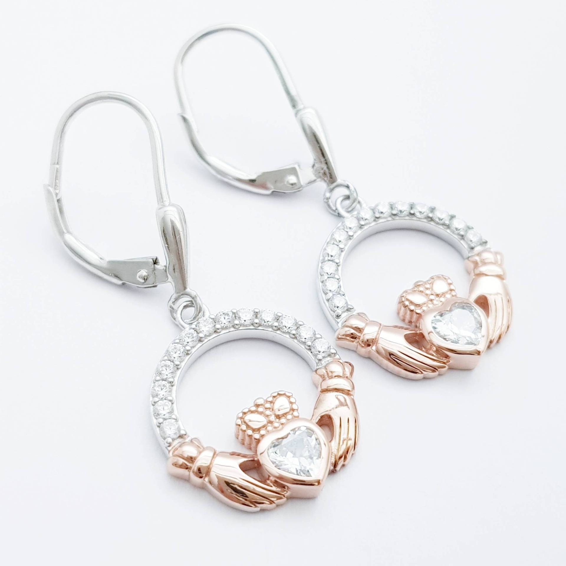 Claddagh Ohrringe, Silber Tropfen Ohrringe Claddagh Ohrringe, Silber Tropfen Ohrringe von FoxfordJewellery