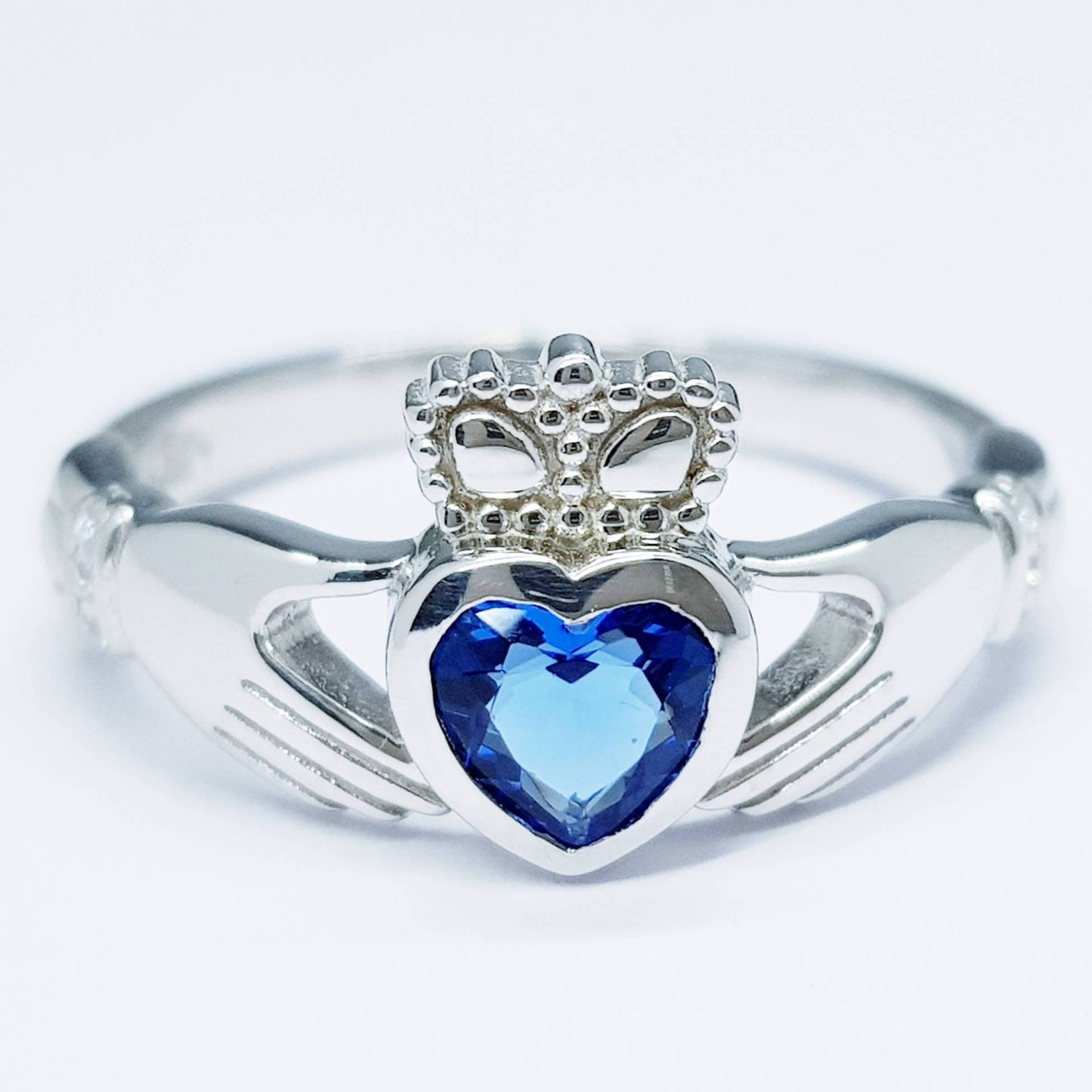 sterling Silber Claddagh Ring, Geburtsstein Ring sterling Silber Claddagh Ring, Geburtsstein Ring von FoxfordJewellery