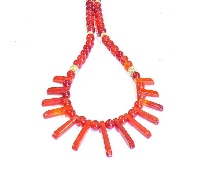 Karneol Kragen Fächer Oder Lätzchen Kleopatra Perlenkette von FoxyBeading