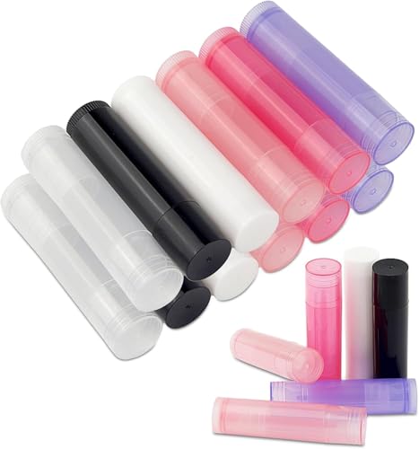 12 Stück Leer Lippenstift,5,5 ml (3/16 Oz) PP Lippenstifthülsen Selbst Befüllen,Wiederverwendbare Leer Lippenpflegestift mit Kappen,für DIY Lip Balm Rohre Container(6 Farben) von Foyods