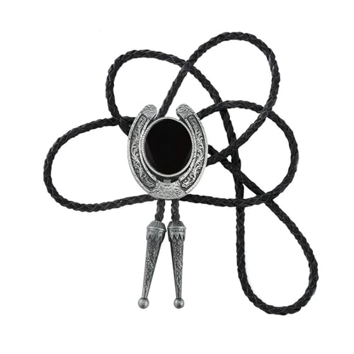 [Fpbiagoq] Antiker Stein-Anhänger Boloti Western-Lederseil Halsschmuck Hemdkragen Kette Halskette Western-Halsbekleidung von Fpbiagoq