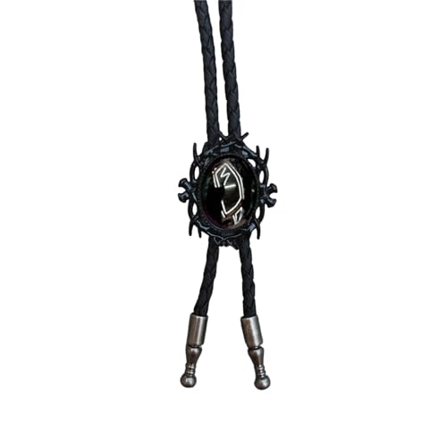 [Fpbiagoq] Boloti-Halskette aus Kunstleder, schwarzer Rahmen, Stein-Anhänger, Western-Stil, verstellbare Länge von Fpbiagoq