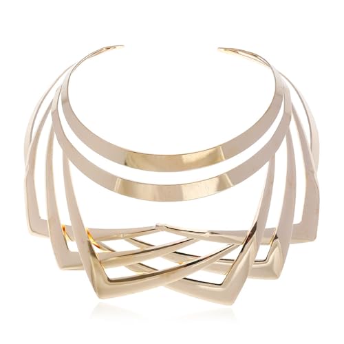 [Fpbiagoq] Choker-Halsband, Halskette, luxuriös, metallischer Halsreif, Schmuck, Idol-Kostüm, moderne Idol-Tänzerin, Statement-Halskette von Fpbiagoq