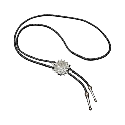 [Fpbiagoq] Herren Metall Badge Anhänger Bolo Ti Rodeo Kostüm Accessoires Western Lederschnur Hals Verstellbare Halskette Cowboy Hemd Krawatte von Fpbiagoq