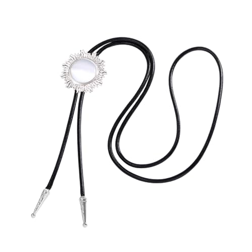 [Fpbiagoq] Klassische Sonnenform Stein Boloti Western Geflochtene Schnur Hals Schmuck Anhänger Halskette Verstellbare Hemdkette Halsband Stilvolle Halskette von Fpbiagoq