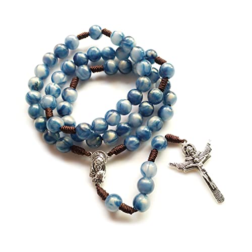 [Fpbiagoq] Rosenkranz-Halskette, Perlenkette, Mutter Maria, katholischer Schmuck für Zuhause von Fpbiagoq