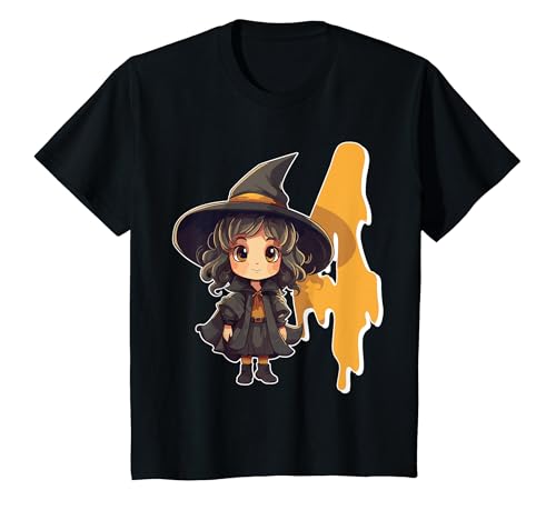 Kinder Hexen Geburtstag Kostüm - Vier Jahre - 4 Geburtstag Hexen T-Shirt Kinder Hexen Geburtstag Kostüm - Vier Jahre - 4 Geburtstag Hexen T-Shirt von Fr Birthday Gifts For Little Witches