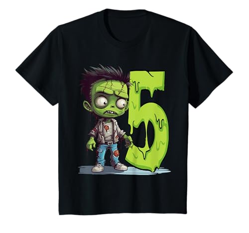 Kinder Gruseliger Zombie - fünf Jahre - gruseliger 5. Geburtstag Halloween T-Shirt Kinder Gruseliger Zombie - fünf Jahre - gruseliger 5. Geburtstag Halloween T-Shirt von Fr Birthday Gifts For Little Zombies