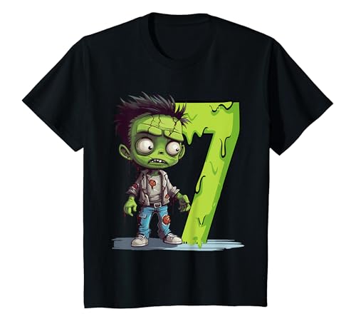 Kinder Gruseliger Zombie - sieben Jahre - gruseliger 7. Geburtstag Halloween T-Shirt Kinder Gruseliger Zombie - sieben Jahre - gruseliger 7. Geburtstag Halloween T-Shirt von Fr Birthday Gifts For Little Zombies