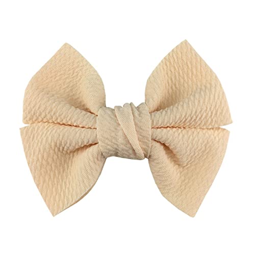 Stirnband Damen 10 teile/los 4,5 "große waffel stoff haar bögen for mädchen beliebte süße mode zubehör bowknot boutique kopf tragen Stirnband Damen Winter (Color : Beige, Size : With clip) von FrEshn