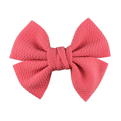 Stirnband Damen 10 teile/los 4,5 "große waffel stoff haar bögen for mädchen beliebte süße mode zubehör bowknot boutique kopf tragen Stirnband Damen Winter (Color : Coral, Size : Without clip) von FrEshn