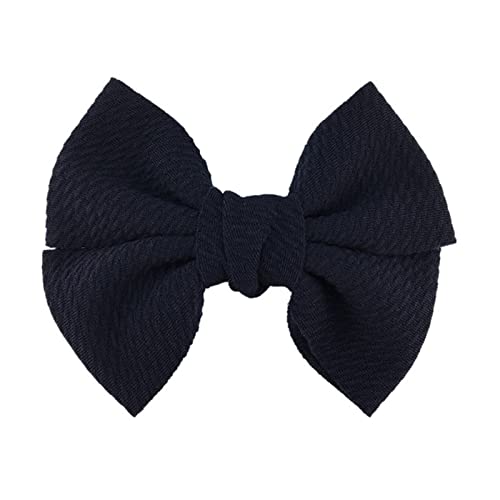 Stirnband Damen 10 teile/los 4,5 "große waffel stoff haar bögen for mädchen beliebte süße mode zubehör bowknot boutique kopf tragen Stirnband Damen Winter (Color : Navy blue, Size : With clip) von FrEshn