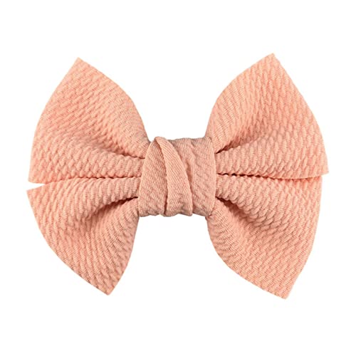 Stirnband Damen 10 teile/los 4,5 "große waffel stoff haar bögen for mädchen beliebte süße mode zubehör bowknot boutique kopf tragen Stirnband Damen Winter (Color : Peach, Size : Without clip) von FrEshn