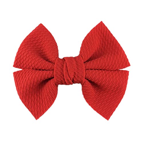 Stirnband Damen 10 teile/los 4,5 "große waffel stoff haar bögen for mädchen beliebte süße mode zubehör bowknot boutique kopf tragen Stirnband Damen Winter (Color : Red, Size : With clip) von FrEshn