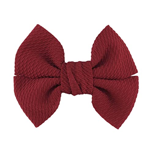 Stirnband Damen 10 teile/los 4,5 "große waffel stoff haar bögen for mädchen beliebte süße mode zubehör bowknot boutique kopf tragen Stirnband Damen Winter (Color : Wine red, Size : Without clip) von FrEshn