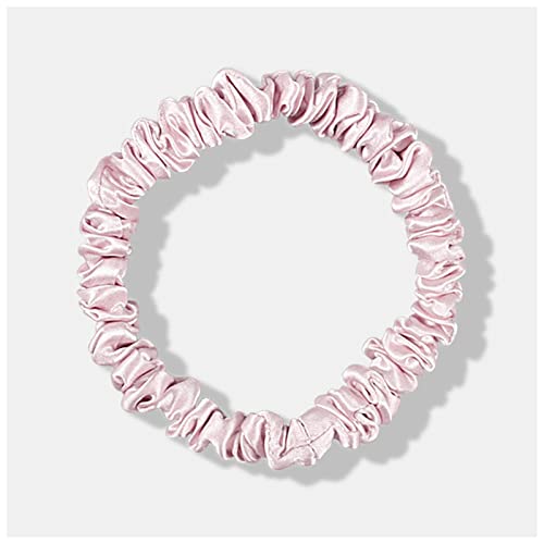 Stirnband Damen 100% echte seide frauen massiv scrunchie elastische haar bands 1 cm niedliche haare krawatten mädchen haarschmuck kopf band kopfkleid Stirnband Damen Winter (Color : Sakura pink, Siz von FrEshn