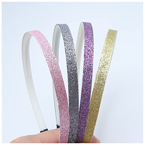 Stirnband Damen 4 STÜCK Mädchen Glitter Haarbänder Stirnbänder Haarschmuck Zähne Haarbänder Gesichtswaschstirnband (Size : Pink S L G) von FrEshn