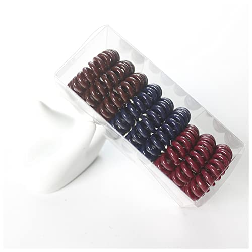 Stirnband Damen 9 stücke Elastische Haarbänder for Frauen Haarschmuck Mädchen Schnur Spirale Haarkrawatten Pferdeschwanzhalter Nette Haarband Stirnband Damen Winter (Color : Set 2, Size : One Size) von FrEshn