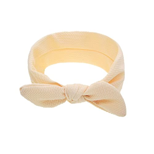 Stirnband Damen Baumwollelastische Turban-Mädchen-massivfarbige stirnband bowknot haarband infant stirnband bandaueau headwrap Gesichtswaschstirnband (Size : Beige) von FrEshn