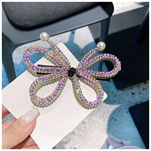 Stirnband Damen Elegante große bogen elastische haar bands stoff knurrchen kristall mädchen schmuck strass stirnbänder for frauen schadstück Stirnband Damen Winter (Size : Hair clip) von FrEshn