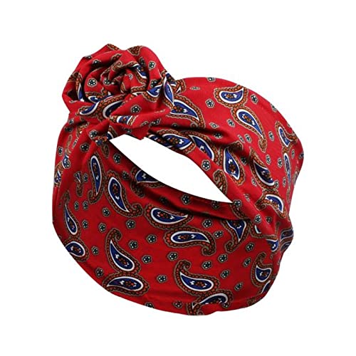 Stirnband Damen Gedrucktes Drahthaarband Yoga Haarbandkopfband. Schweiß absorbierende Band Anti-Sweat-Frauen breite Bleidschal-Kopfschmuck Gesichtswaschstirnband (Size : Amoeba red) von FrEshn