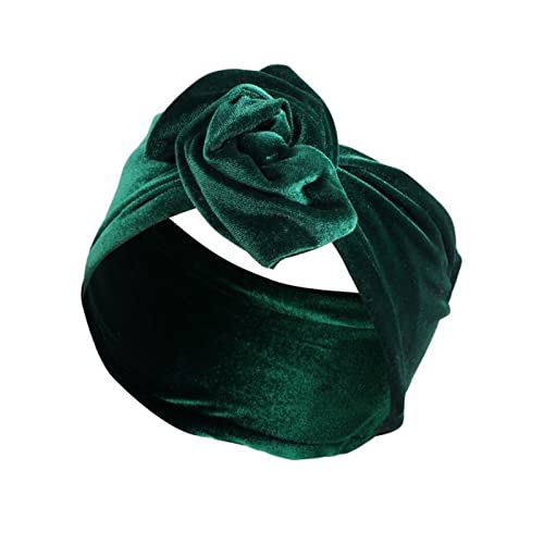 Stirnband Damen Gedrucktes Drahthaarband Yoga Haarbandkopfband. Schweiß absorbierende Band Anti-Sweat-Frauen breite Bleidschal-Kopfschmuck Gesichtswaschstirnband (Size : Pleuche atrovirens) von FrEshn