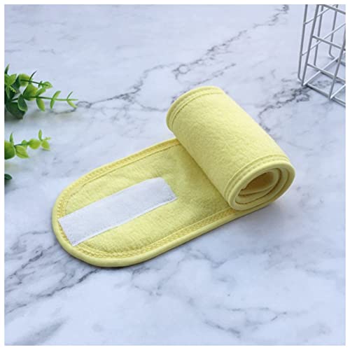 Stirnband Damen Kopfbänder einstellbar breites Haarband Yoga Spa Badewanne Dusche Make-up waschen Gesicht Kosmetik Stirnband for Frauen Damen Make-Up-Zubehör Gesichtswaschstirnband (Color : Yellow, von FrEshn