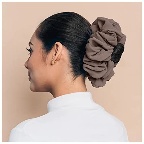 Stirnband Damen Malaysian Bündel Haarbindung for muslimische Frauen Chiffon Gummiband Schöne Hijab Volumizing Scrunchie Große Kopftuch Zubehör Stirnband Damen Winter (Size : Dark Brown) von FrEshn