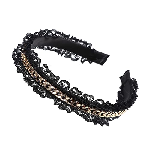 Stirnband Damen Mode Goldketten Hair Bands Reifen for Frauen Stirnband Haarband Mädchen Haarschmuck Elegante schicke Haarverzierung Gesichtswaschstirnband (Size : 379214) von FrEshn