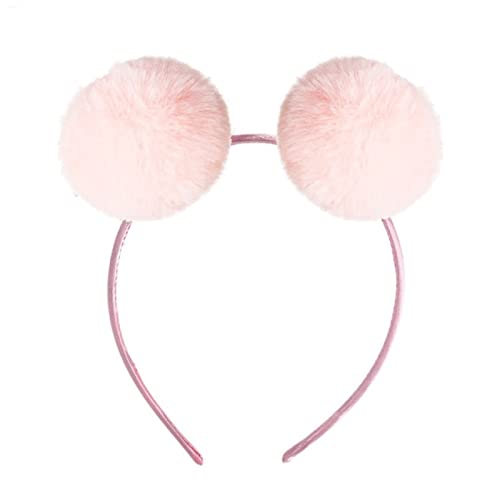 Stirnband Damen Nette solide Farbe Panda-Ohren Haarbänder for Mädchen bunte flaumige Pompom Ball Stirnband Mode Haarschmuck Gesichtswaschstirnband (Size : 5) von FrEshn