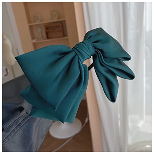 Stirnband Damen Satin übergroße Fliege Stirnband Mode Haarschmuck Frauen Trend Gesicht Wash Bankett Haarbänder Boutique Niedlichen Haarreifen Gesichtswaschstirnband (Size : Green) von FrEshn