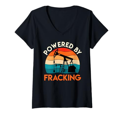 Damen Erdöl MIT FRACKING ZUR ENERGIE Retro Lustig Fracking T-Shirt mit V-Ausschnitt Damen Erdöl MIT FRACKING ZUR ENERGIE Retro Lustig Fracking T-Shirt mit V-Ausschnitt von Fracking Shirt Aktivist Erdöl Förderung Erdgas
