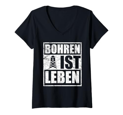 Damen Fracking BOHREN IST LEBEN Erdöl Erdgas Lustig Aktivist T-Shirt mit V-Ausschnitt Damen Fracking BOHREN IST LEBEN Erdöl Erdgas Lustig Aktivist T-Shirt mit V-Ausschnitt von Fracking Shirt Aktivist Erdöl Förderung Erdgas