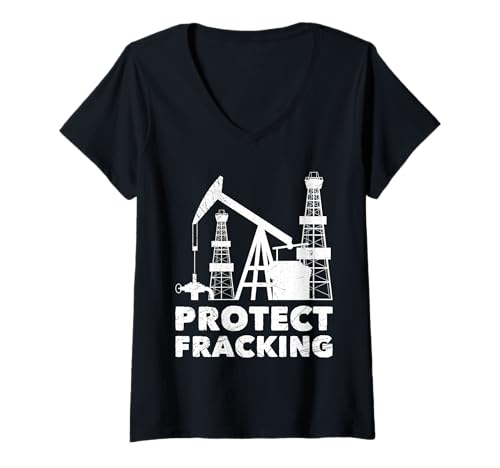 Damen Fracking PROTECT FRACKING Energiewende Lustiges Aktivisten T-Shirt mit V-Ausschnitt Damen Fracking PROTECT FRACKING Energiewende Lustiges Aktivisten T-Shirt mit V-Ausschnitt von Fracking Shirt Aktivist Erdöl Förderung Erdgas