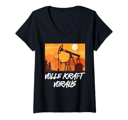 Damen Fracking VOLLE KRAFT VORAUS Erdöl Förderung Aktivist T-Shirt mit V-Ausschnitt Damen Fracking VOLLE KRAFT VORAUS Erdöl Förderung Aktivist T-Shirt mit V-Ausschnitt von Fracking Shirt Aktivist Erdöl Förderung Erdgas