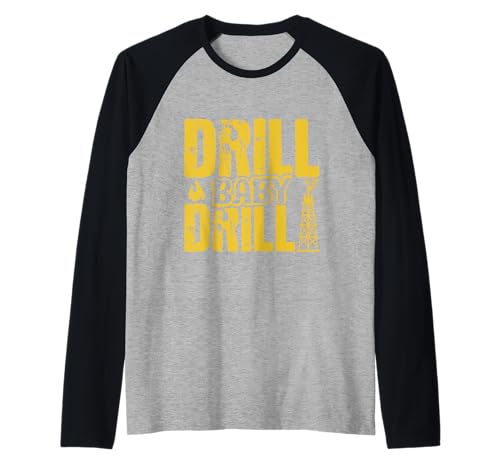 Fracking DRILL BABY DRILL Erdöl Förderung Lustig Aktivist Raglan von Fracking Shirt Aktivist Erdöl Förderung Erdgas