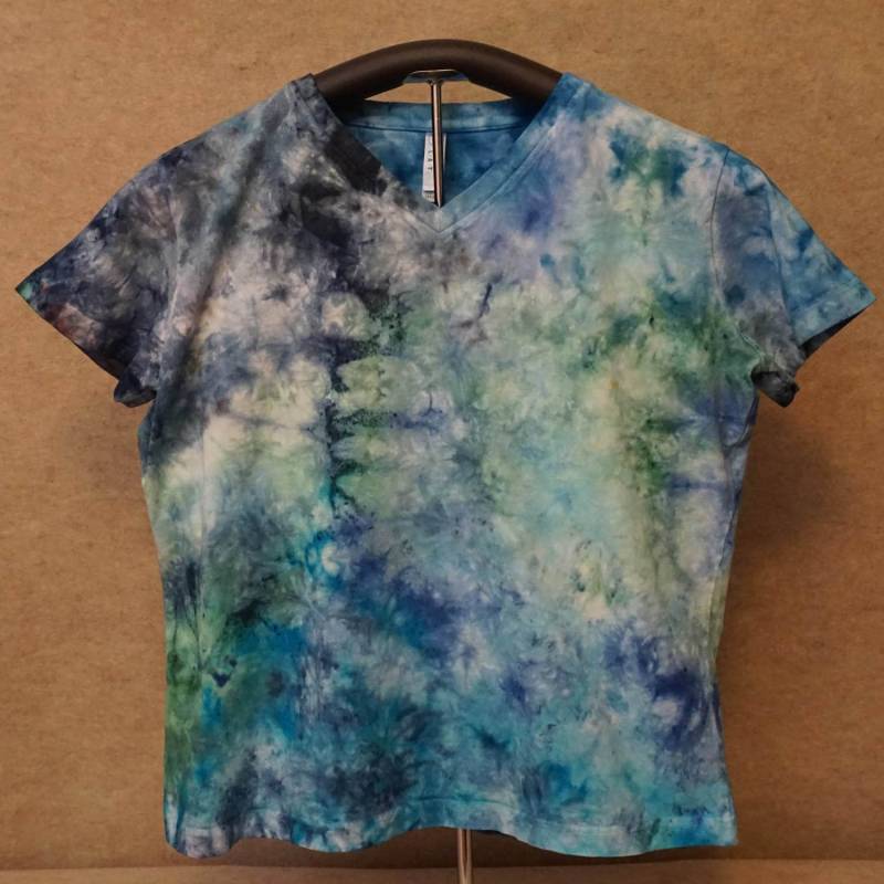 Fraktale Kristall Effekt L.a.t. Großen Rundhals Kurzarm. Tie-Dye-T-Shirts, Eis Gefärbt.-Lssl1056 Fraktale Kristall Effekt L.a.t. Großen Rundhals Kurzarm. Tie-Dye-T-Shirts, Eis Gefärbt.-Lssl1056 von FractalDyes