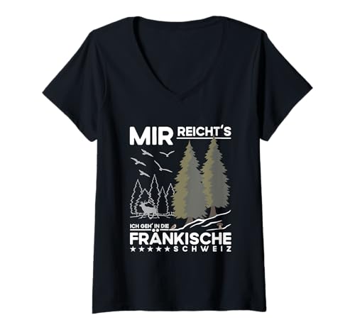 Damen Wandern Gadgets Urlaub Ich Geh In Die Fränkische Schweiz T-Shirt mit V-Ausschnitt Damen Wandern Gadgets Urlaub Ich Geh In Die Fränkische Schweiz T-Shirt mit V-Ausschnitt von Fränkische Schweiz Wandern und Urlaub Gadgets